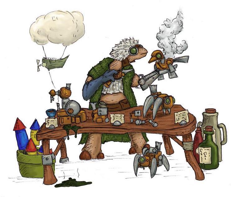 The famed engineer Belomoch dre Harne has decided to sell some of his creations at the local market. What could possibly go wrong? The famed engineer Belomoch dre Harne has decided to sell some of his creations at the local market. What could possibly go wrong?