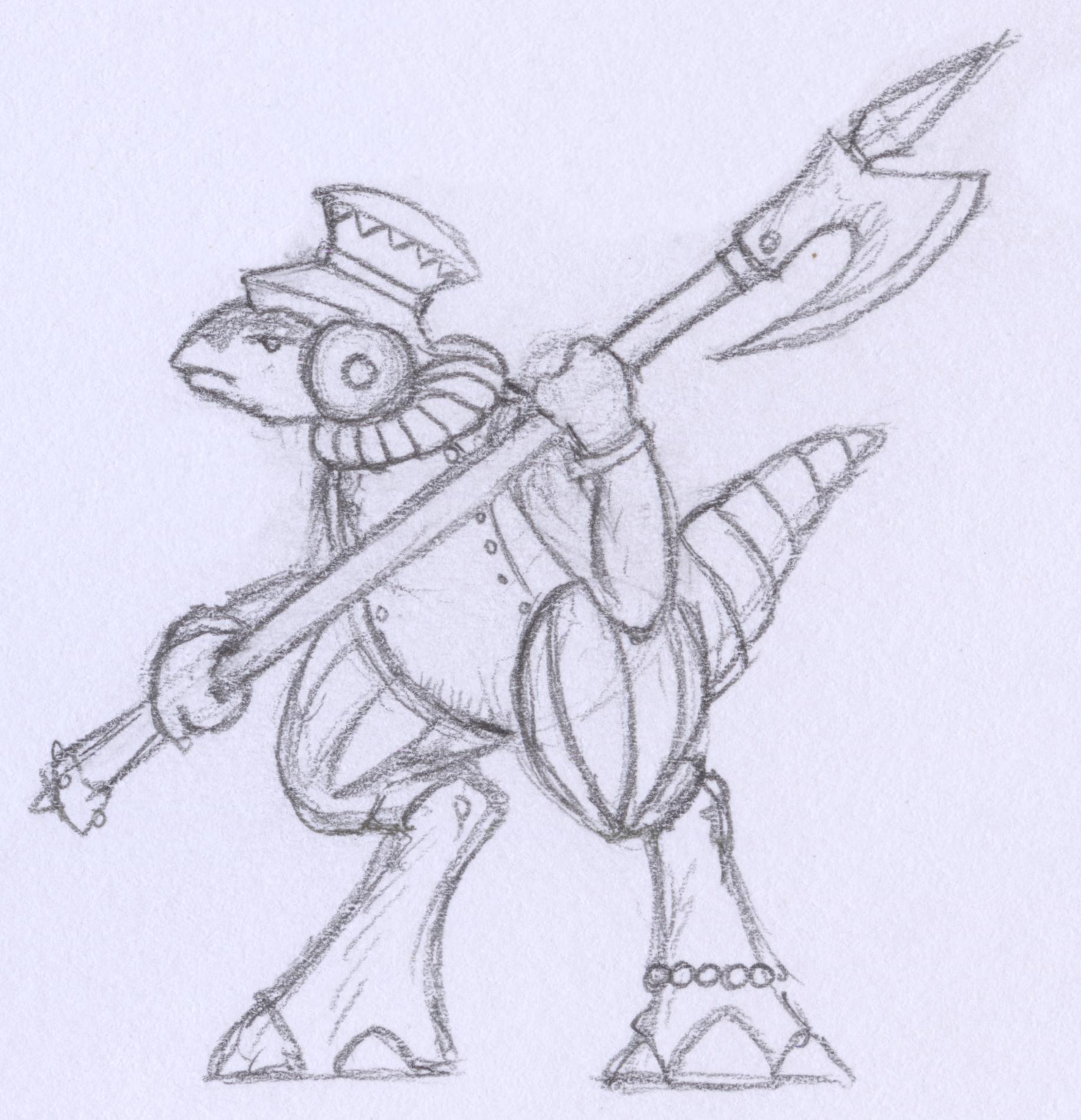 A Noble Guard. Note the ornate polearm and the headgear (slightly less ostentatious than a noble's) A Noble Guard. Note the ornate polearm and the headgear (slightly less ostentatious than a noble's)