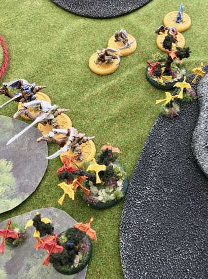The crossbowfolks fire at the swarm