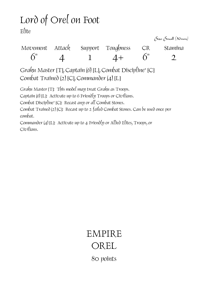 Lord of Orel on Foot